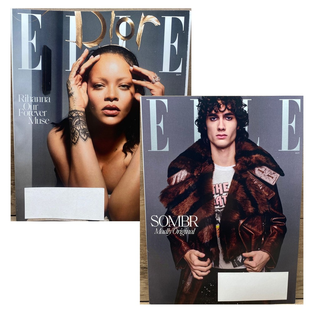 Elle Magazine Lot 2 Issues September October 2026 Rihanna Sombr Fashion Covers